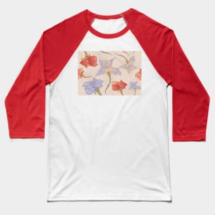 Iris Handrawn Design Baseball T-Shirt